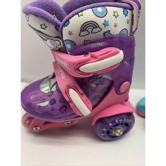SULIFEEL Rainbow Hearts Adjustable Size XS 9-10 EU 25-28 Girl Roller Skates New - Picture 5 of 14